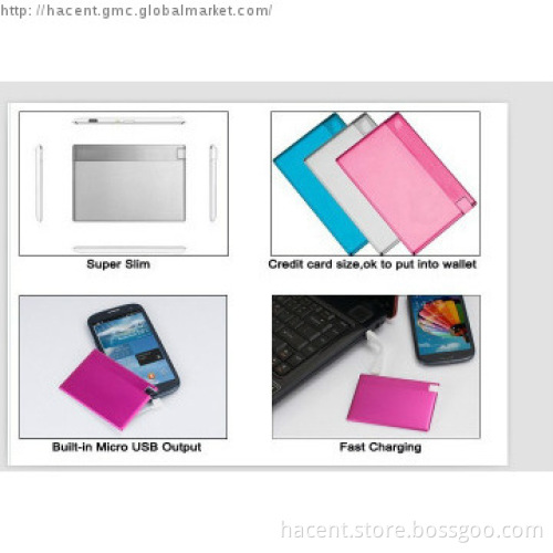 2000mah superb credit card power charger for wallet